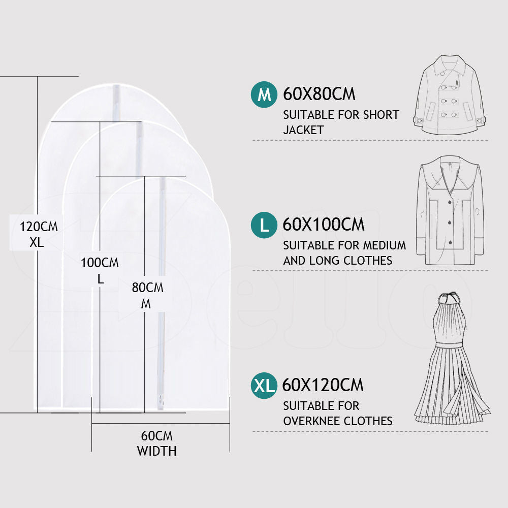 6Pcs Suit Dress Clothing Dust Cover Bag | Jacket Wardrobe Storage Coat Protector