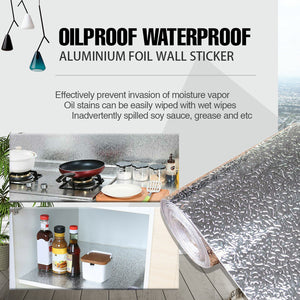 Aluminum Foil Sticker Self-Adhesive | Oil-proof Waterproof Kitchen Cabinet Wall (60300cm)