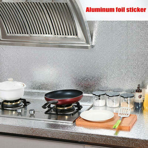 Aluminum Foil Sticker Self-Adhesive | Oil-proof Waterproof Kitchen Cabinet Wall (60300cm)