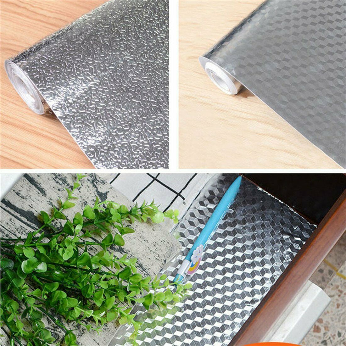 Aluminum Foil Sticker Self-Adhesive | Oil-proof Waterproof Kitchen Cabinet Wall (60300cm)