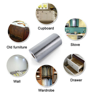 Aluminum Foil Sticker Self-Adhesive | Oil-proof Waterproof Kitchen Cabinet Wall (60300cm)
