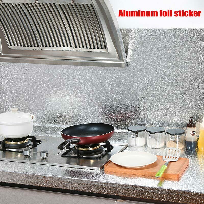 Aluminum Foil Sticker Self-Adhesive | Oil-proof Waterproof Kitchen Cabinet Wall (60*500cm)