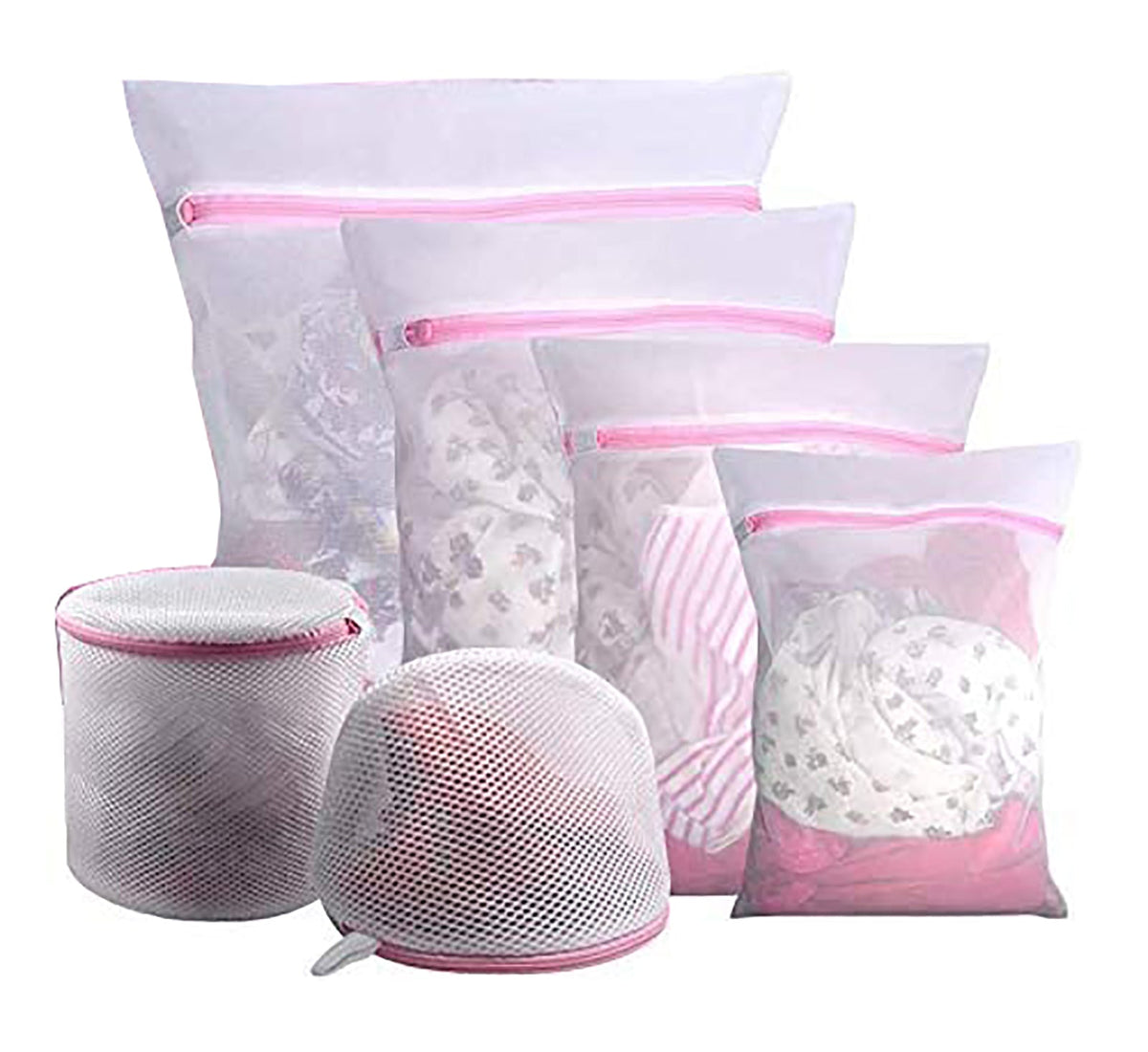 6-Pack Mesh Laundry Bags | Washing Bag Set | Lingerie & Delicate Clothes Wash Bags