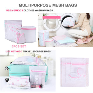 6-Pack Mesh Laundry Bags | Washing Bag Set | Lingerie & Delicate Clothes Wash Bags
