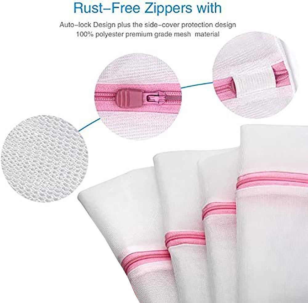 6-Pack Mesh Laundry Bags | Washing Bag Set | Lingerie & Delicate Clothes Wash Bags