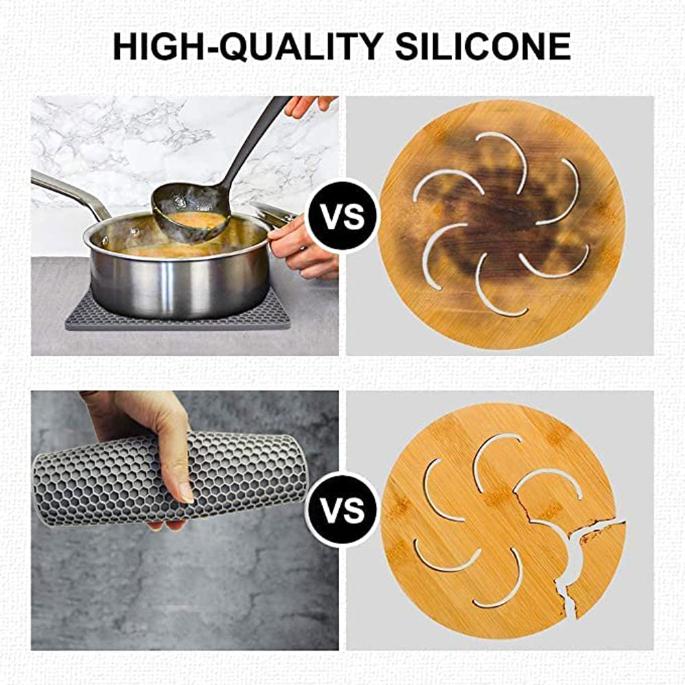 4-Pack Multi-Purpose Silicone Insulation Mat | Heat-Resistant Dishes Pads (Orange)