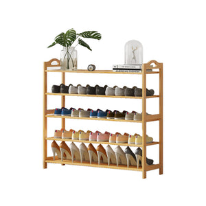 Multi-layer Bamboo Shoe Rack Storage Organizer | Wooden Flower Stand Shelf (3 Layers)