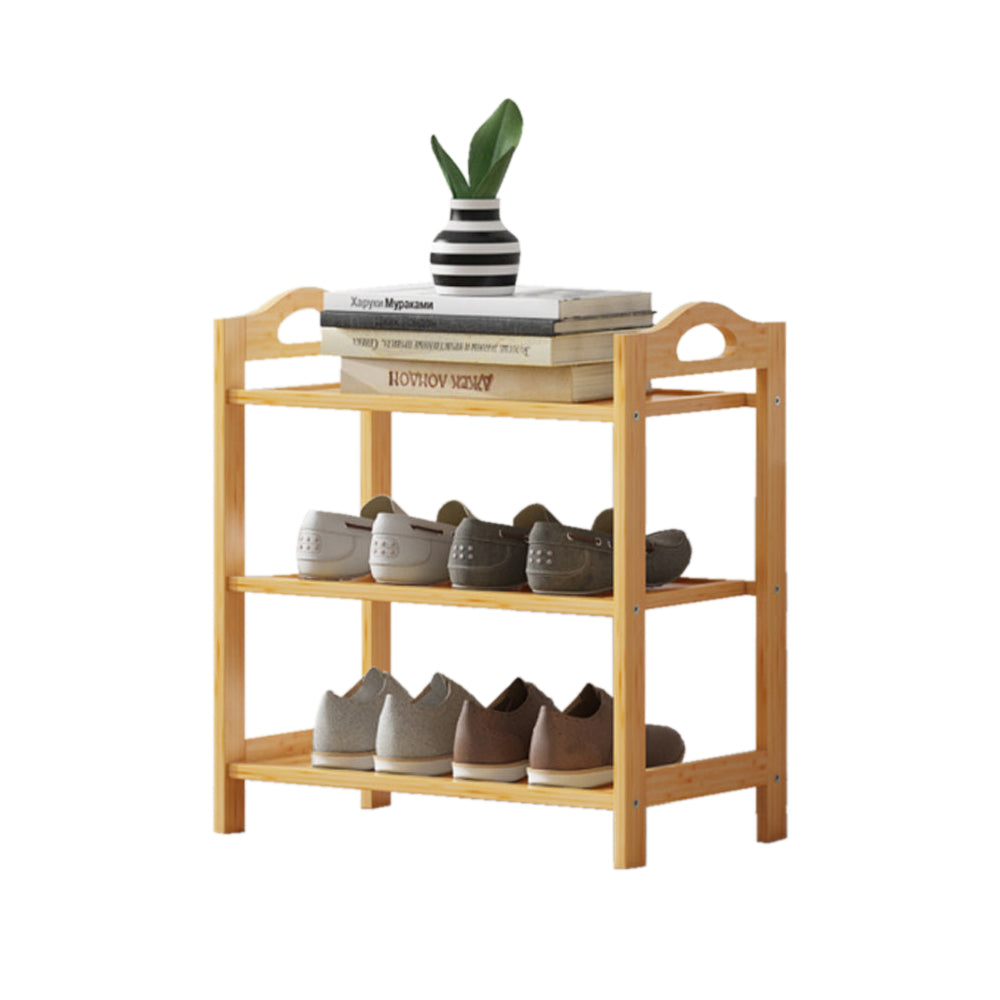 Multi-layer Bamboo Shoe Rack Storage Organizer | Wooden Flower Stand Shelf (4 Layers)