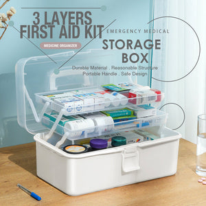 3-Layer Large Portable First Aid Kit | Emergency Medical Storage Medicine Organizer