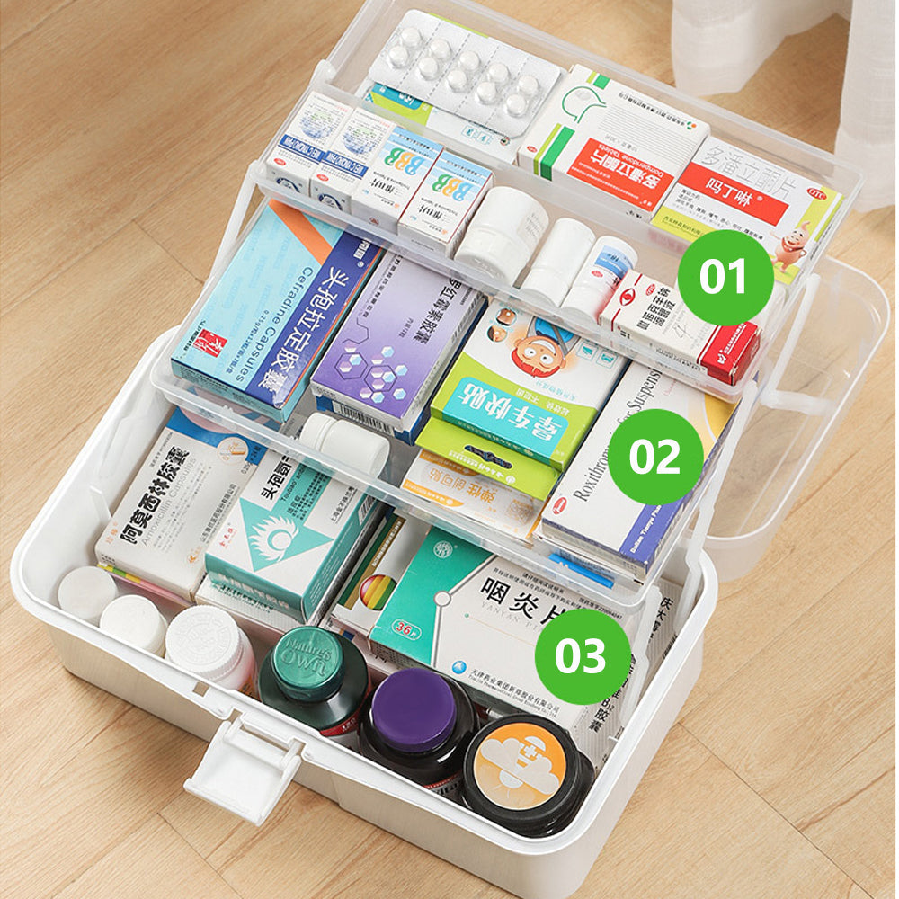 3-Layer Large Portable First Aid Kit | Emergency Medical Storage Medicine Organizer
