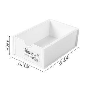 4-Pcs Set Stackable Desktop Storage Box | Drawer Transparent Plastic Stationery & Cosmetic Organizer Box (White)