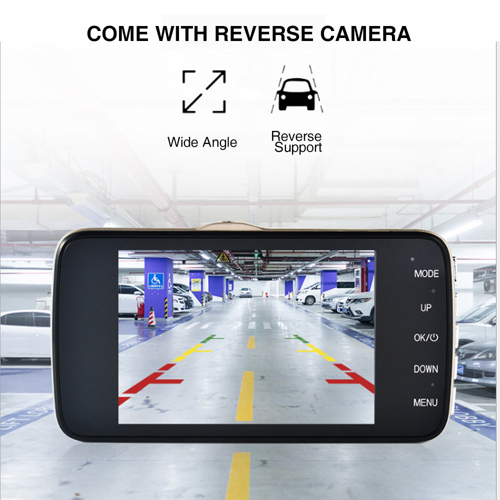 1080P Car Dash Camera | Dual Front and Rear Video DVR Recorder | Night Vision Kit