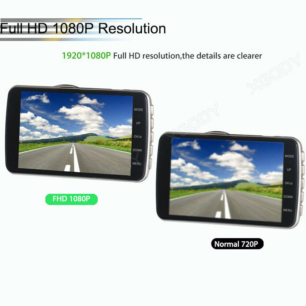 1080P Car Dash Camera | Dual Front and Rear Video DVR Recorder | Night Vision Kit