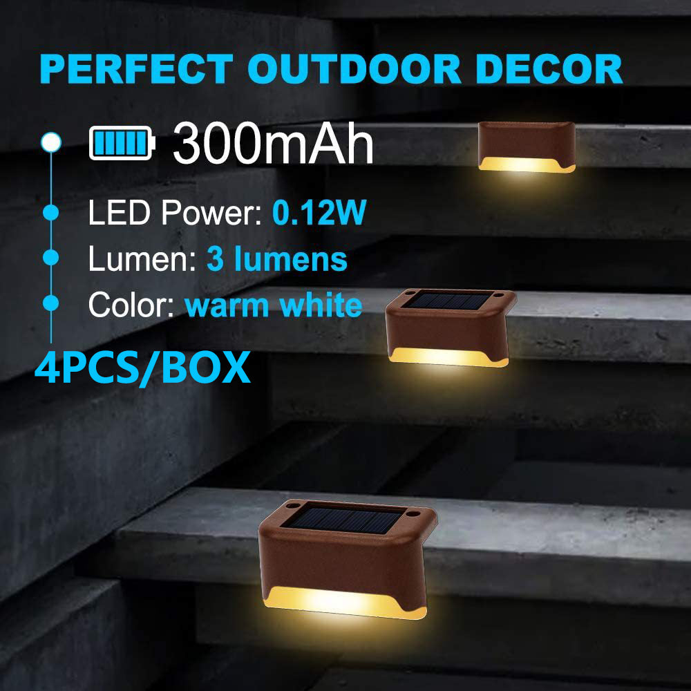4 Pack SolarPower Deck Lights | Outdoor Step Lights, Waterproof LED