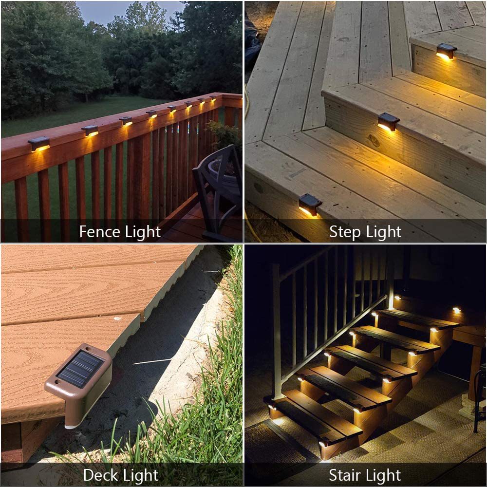 4 Pack SolarPower Deck Lights | Outdoor Step Lights, Waterproof LED