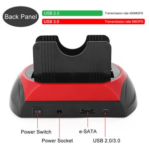 All-In-One Docking Station USB | Dual-Bay Hard Drive | 2.5" | 3.5" IDE SATA SSD | Card Reader