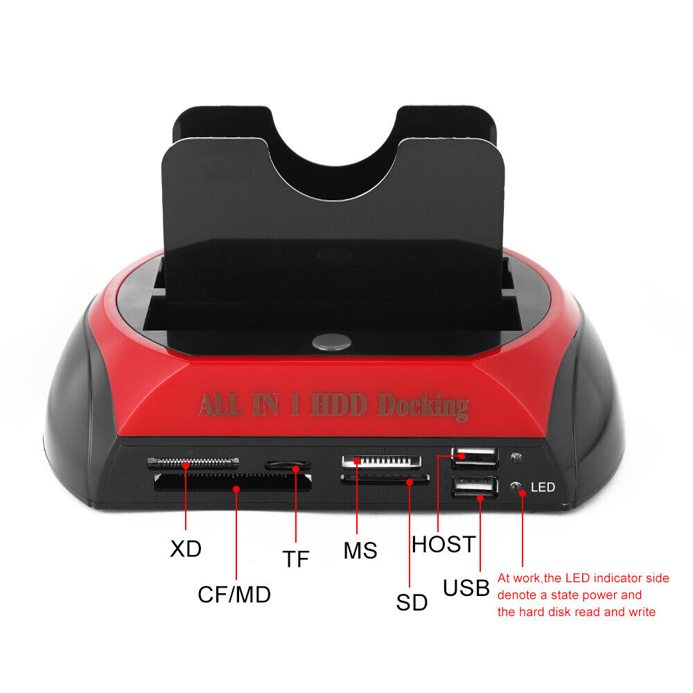 All-In-One Docking Station USB | Dual-Bay Hard Drive | 2.5" | 3.5" IDE SATA SSD | Card Reader