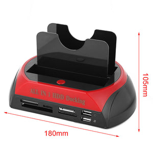All-In-One Docking Station USB | Dual-Bay Hard Drive | 2.5" | 3.5" IDE SATA SSD | Card Reader