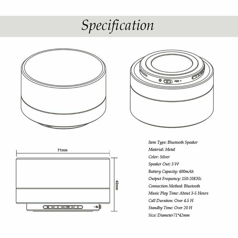 Bluetooth Portable Wireless Speaker | Black | Music Stereo Handsfree | Rechargeable & Compact