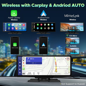10.26" Wireless Apple Android Carplay | Dual Dash Cam Front Rear Camera | 64G Card
