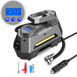 Portable Car Air Compressor | Digital Tire Inflator | Emergency Flashlight Feature