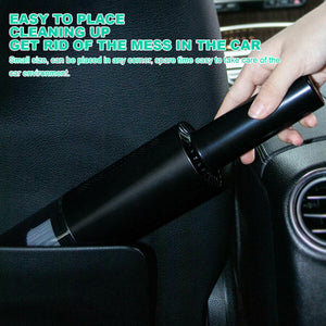 Wireless Charge 6000Pa Suction Powerful Portable Car Vacuum Cleaner | Home Duster | Black