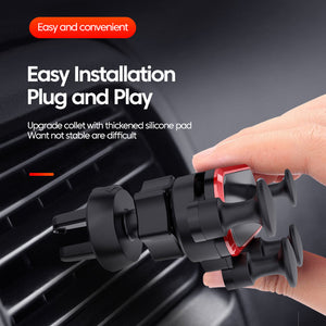 Car Phone Holder | Dark Grey | Metal Gravity 360° Rotation Ball | Universal Air Vent Mount Stand