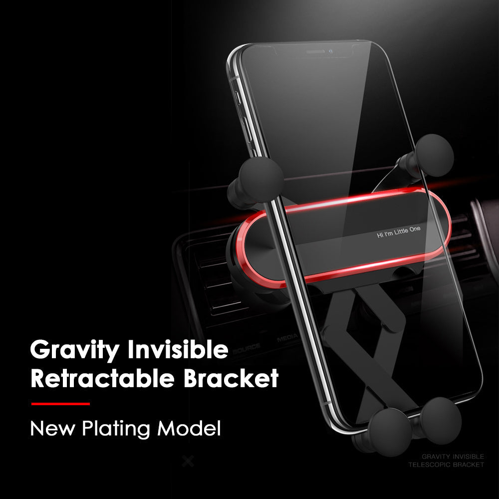 Car Phone Holder | Dark Grey | Metal Gravity 360° Rotation Ball | Universal Air Vent Mount Stand