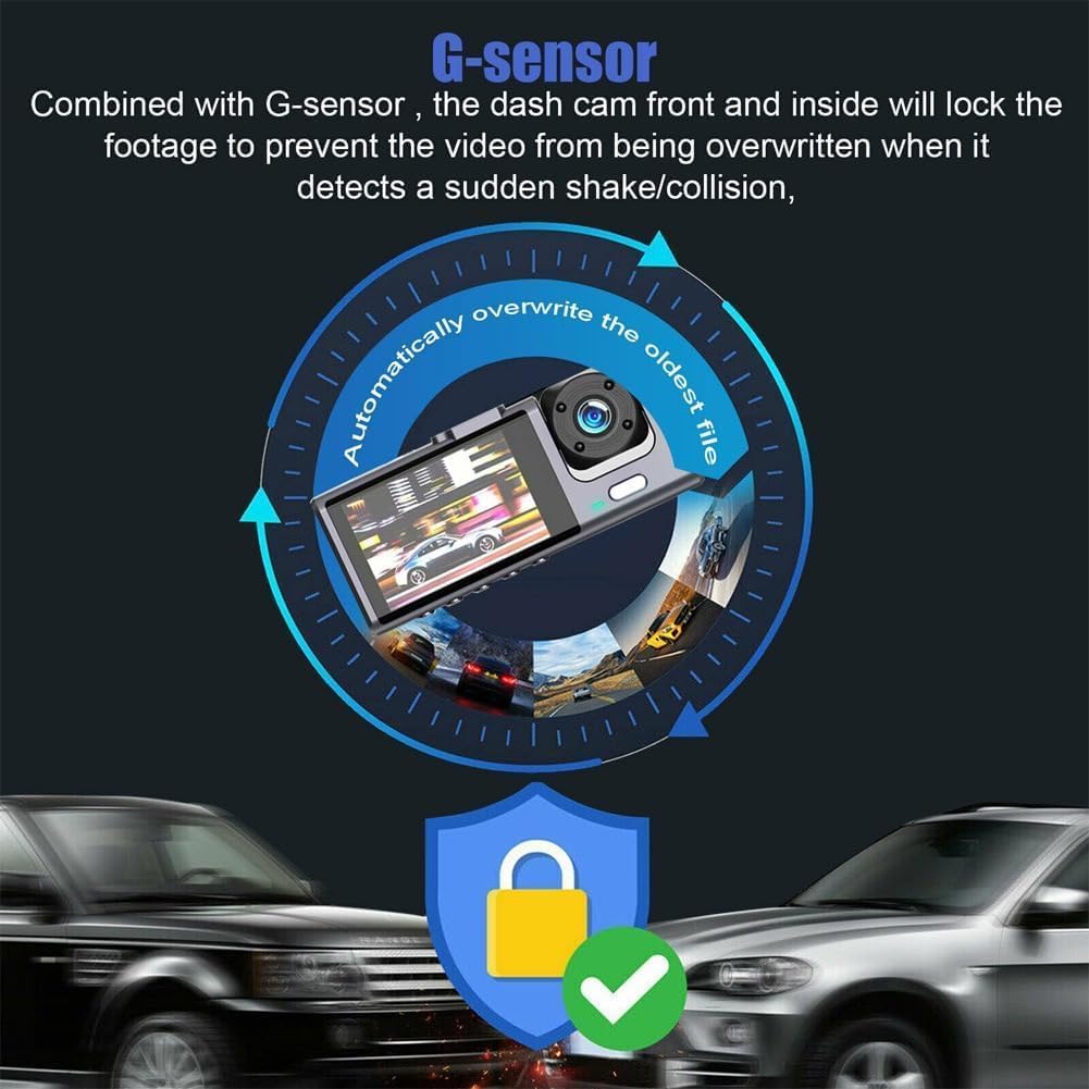WiFi 3 Channels Dash Cam | 1080P Full HD | Car Dashcam | Free 32GB Card