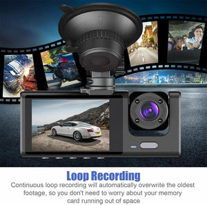 WiFi 3 Channels Dash Cam | 1080P Full HD | Car Dashcam | Free 32GB Card