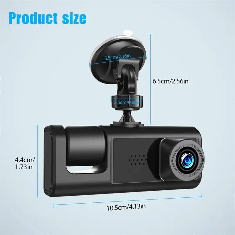 WiFi 3 Channels Dash Cam | 1080P Full HD | Car Dashcam | Free 32GB Card