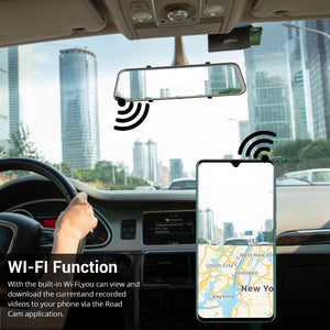 WiFi 10" 2K Dash Cam | RearView Camera | Reversing Recorder | Free 32GB Card