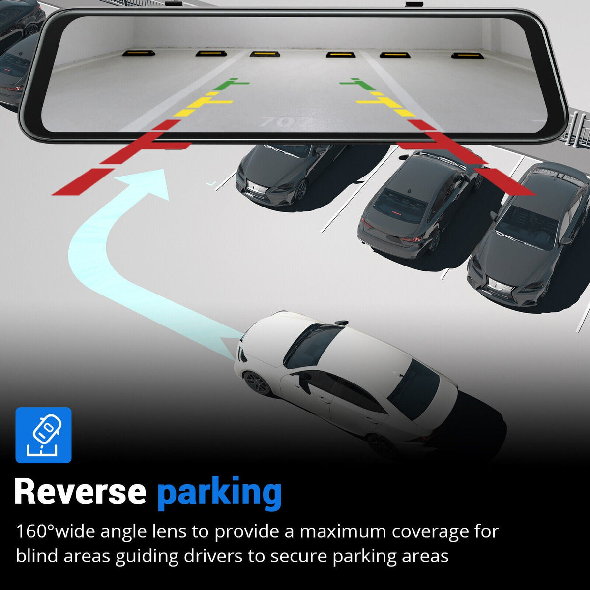 WiFi 10" 2K Dash Cam | RearView Camera | Reversing Recorder | Free 32GB Card