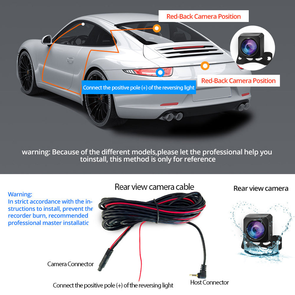 WiFi 10" 2K Dash Cam | RearView Camera | Reversing Recorder | Free 32GB Card