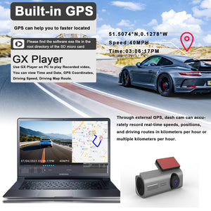 4K Dash Cam UHD 2160P | WiFi Front Dashcam | Night Vision | 64GB Card