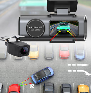 4K Dash Cam UHD 2160P | WiFi Front Dashcam | Night Vision | 64GB Card