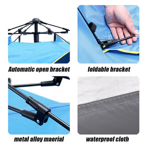 Waterproof Automatic Camping Tent | 3-4 Person, with Moisture Proof Pad (Blue)