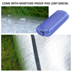 Waterproof Automatic Camping Tent | 3-4 Person, with Moisture Proof Pad (Blue)