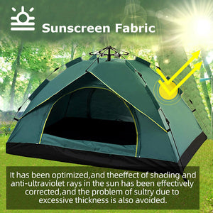 Waterproof Automatic Camping Tent | 3-5 Person, with Moisture Proof Pad (Green)