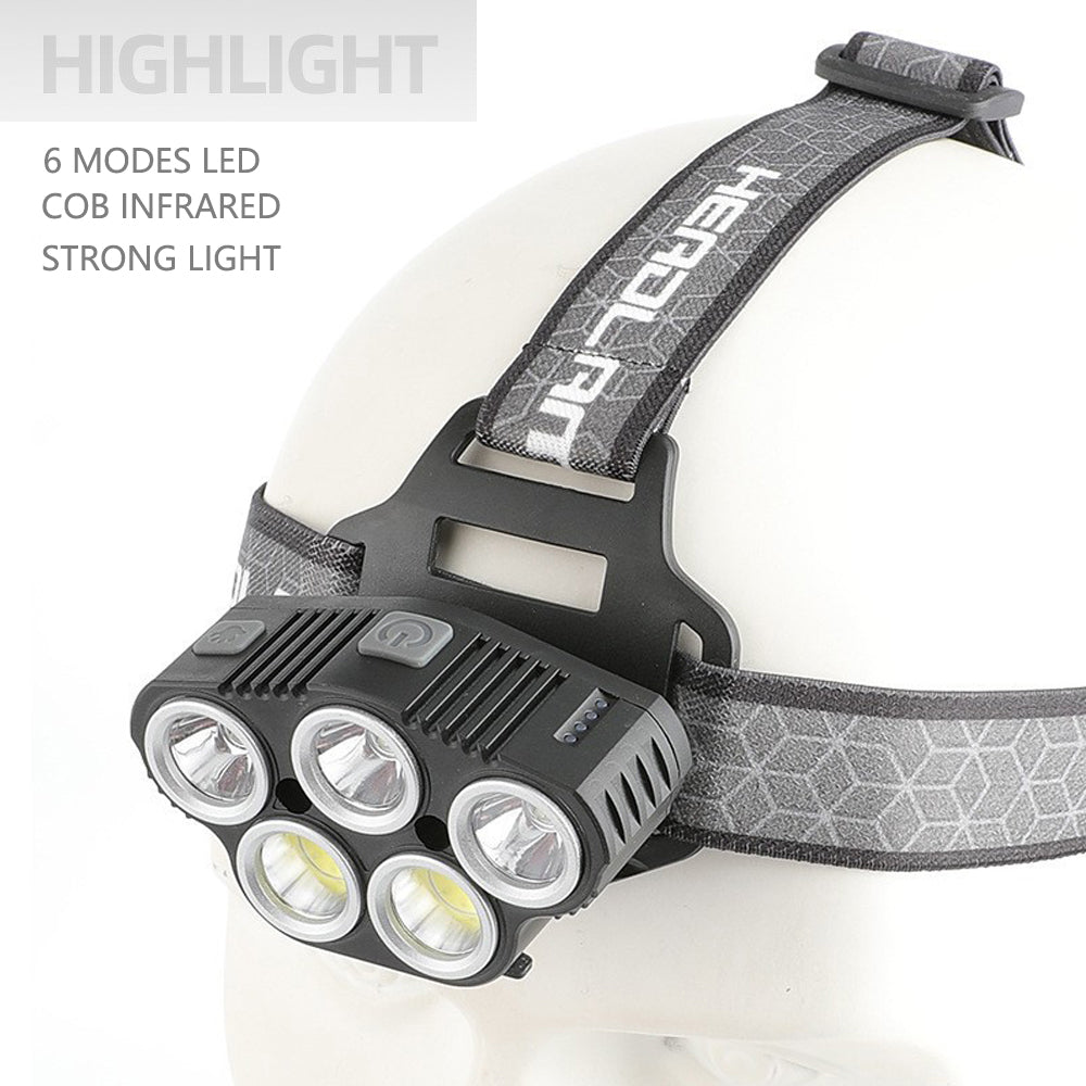 6 Modes LED Head Torch | Induction Headlight Camping COB Infrared Strong Lights