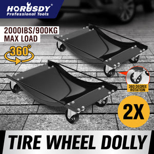 2-Piece Wheel Dolly Car Positioning Jack | 450kg Vehicle Mover Transporter Trolley