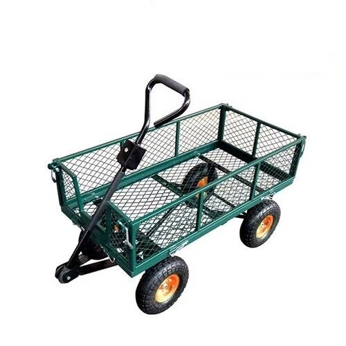 300kg Gardeon Mesh Garden Cart | Steel | Removable Sides | Trolley Wagon | ATV Trailer