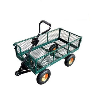 300kg Gardeon Mesh Garden Cart | Steel | Removable Sides | Trolley Wagon | ATV Trailer