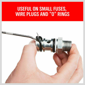 Pick Hook Set | 4-Piece | O-Ring & Oil Seal Remover | Non-Slip Rubber Handle | Red