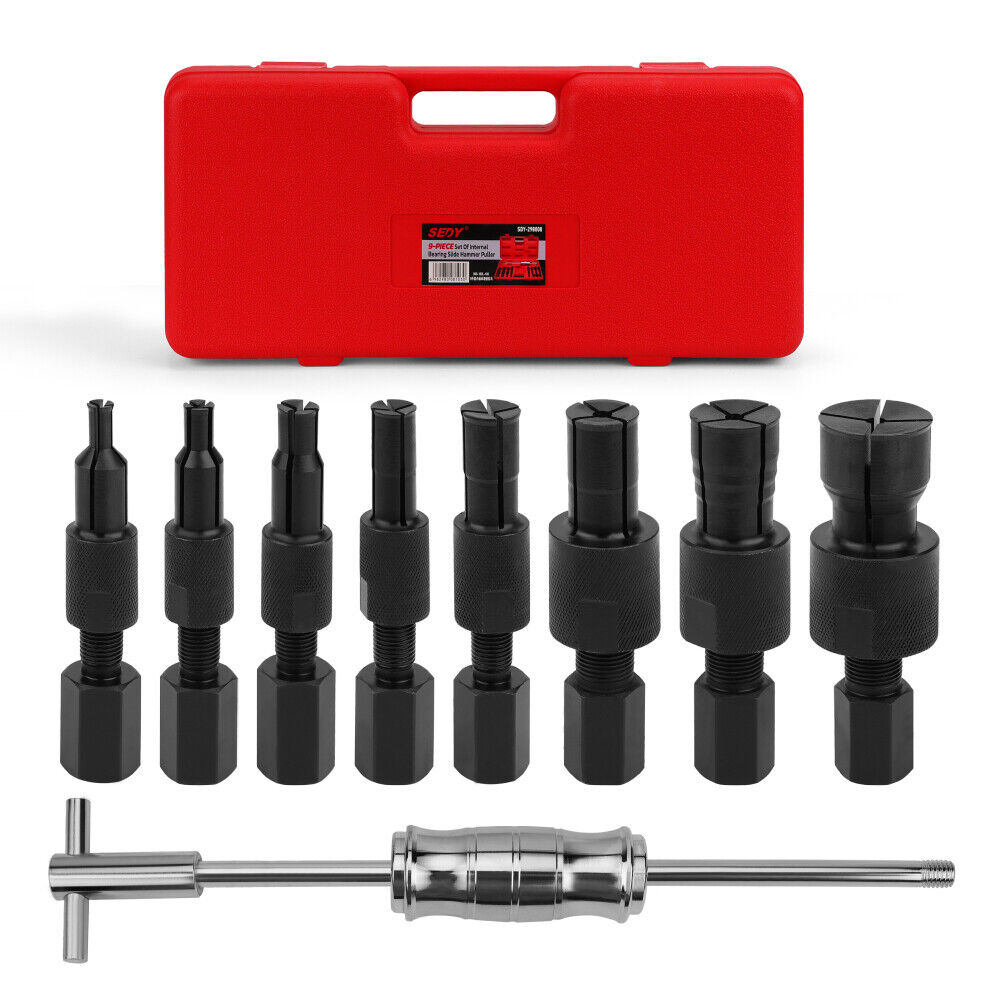 SEDY Inner Bearing Puller Set | 9-Piece | Slide Hammer Internal Blind Hole Remover Tool