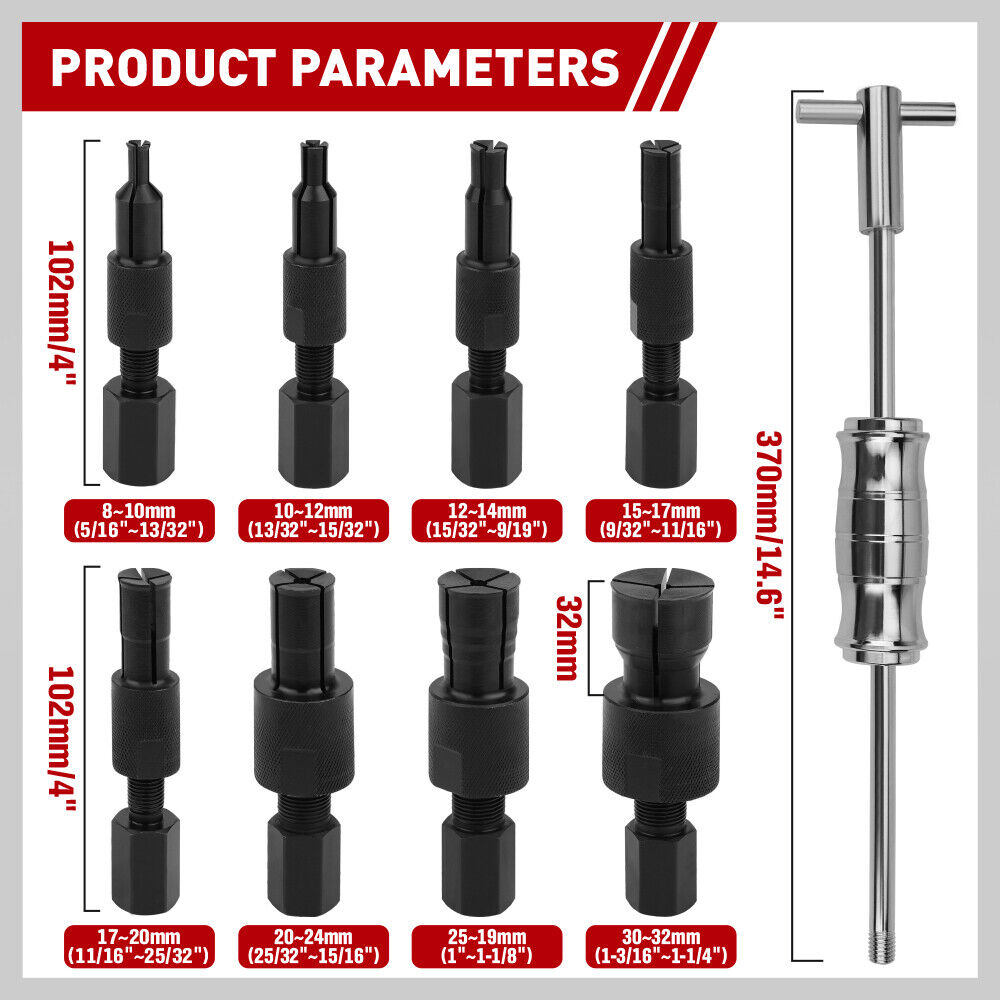 SEDY Inner Bearing Puller Set | 9-Piece | Slide Hammer Internal Blind Hole Remover Tool