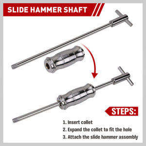 SEDY Inner Bearing Puller Set | 9-Piece | Slide Hammer Internal Blind Hole Remover Tool