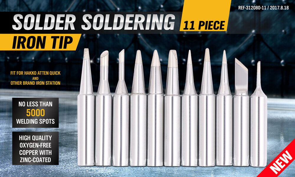 Soldering Iron Tips | 11-Piece | Compatible with Hakko Soldering Station | Lead-Free AU Stock