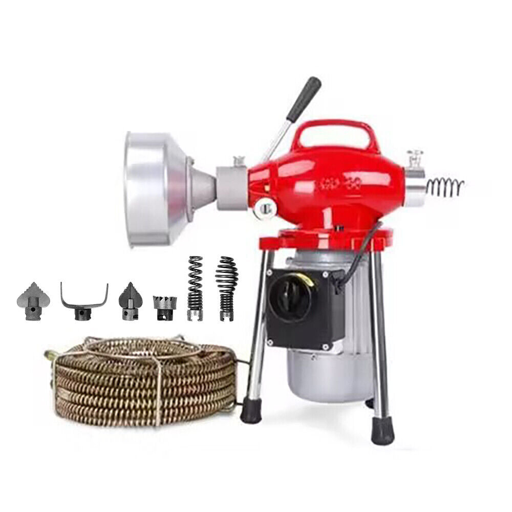 Drain Cleaner Machine | 400W Electric Eel | Plumbing Sewer Pipe Cleaner | 6 Cutter Heads