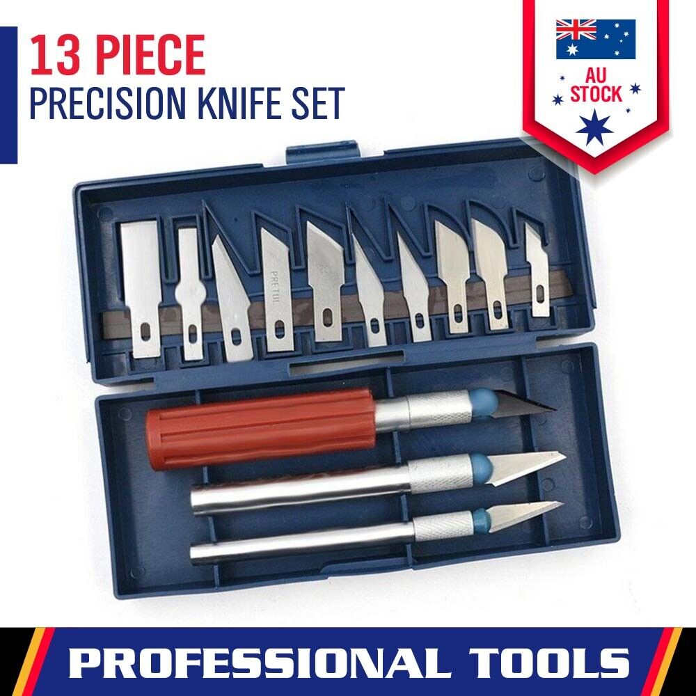 Precision Knife Set | 13-Piece | Exacto Style Multi-Function Hobby Knives | Crafts & DIY